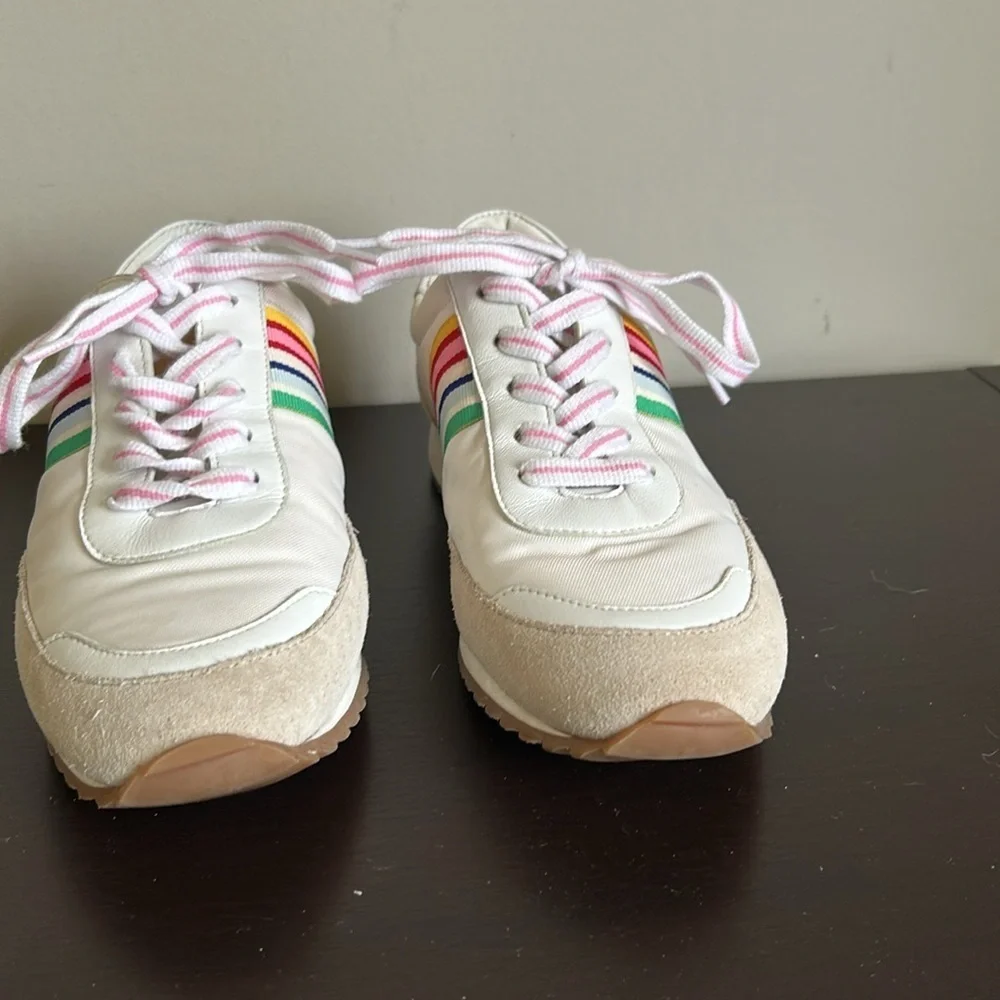 BODEN Striped Runner Trainers Tennis Shoe Sneaker Rainbow Sneaker Sz 38 US 7